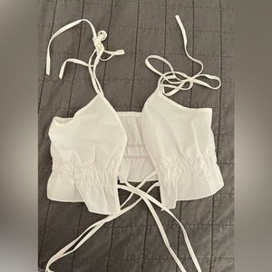 White tie up top